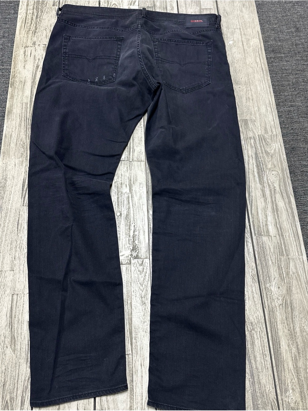 Diesel Jeans Men's Sz 38x32 Faded Black Buster Regular Slim Tapered Fit Distress - Picture 8 of 9